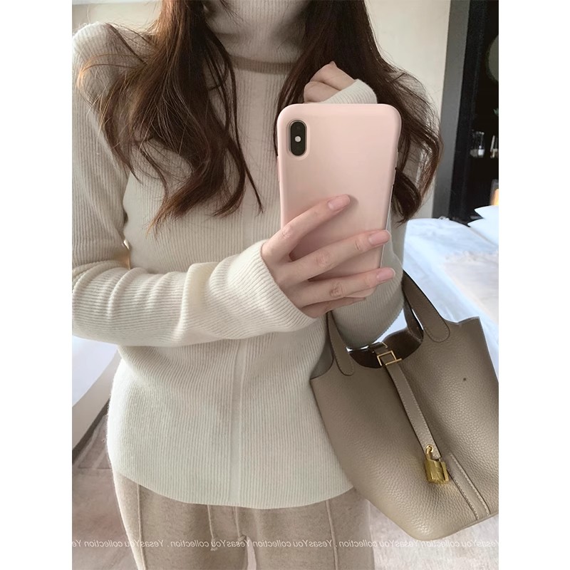 Tmall quality pile collar high collar slim fit inner knitted sweater bottoming shirt