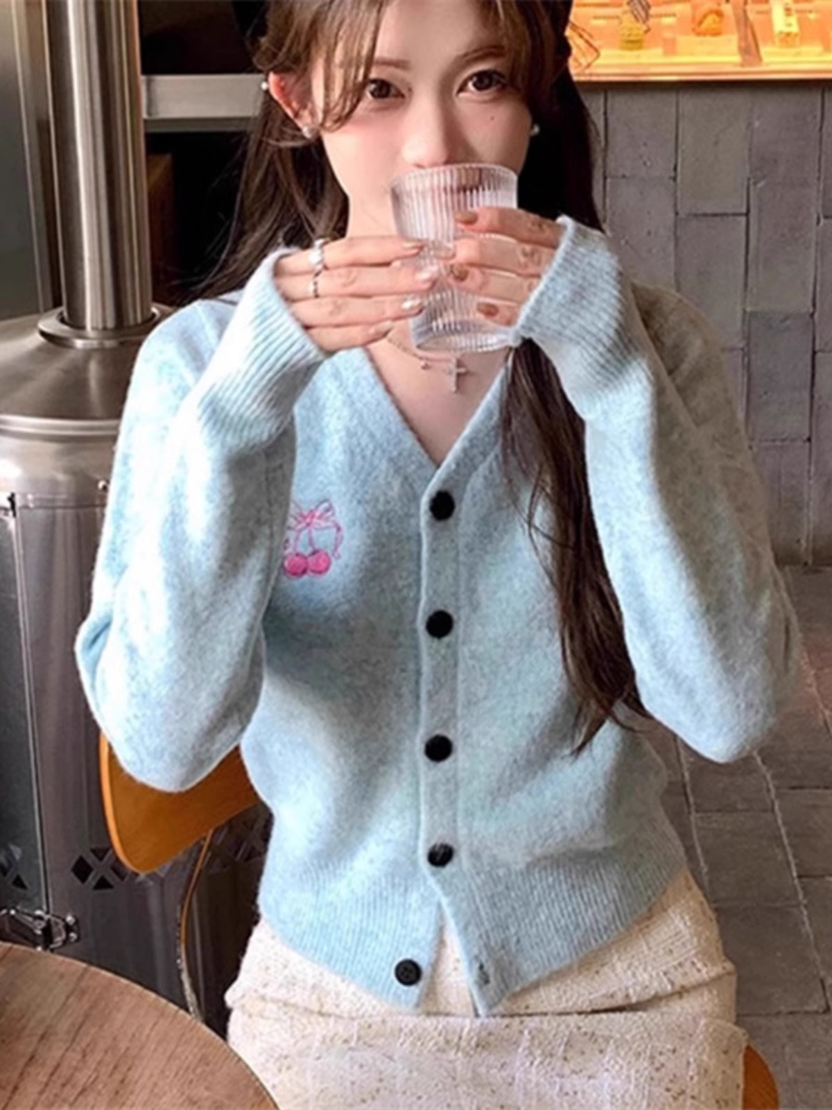 French knitted cardigan for women 2024 early autumn and winter small fragrance style outer knitted sweater with embroidered long-sleeved sweater jacket