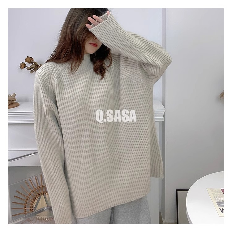 Turtleneck sweater women's pullover loose large size lazy style top thickened long-sleeved Korean style sweater new autumn and winter style