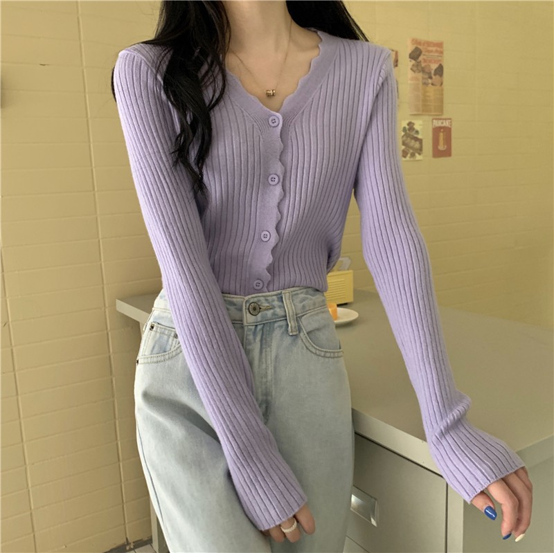 Regular size Tmall quality #loose high-waisted short early autumn knitted cardigan jacket for women