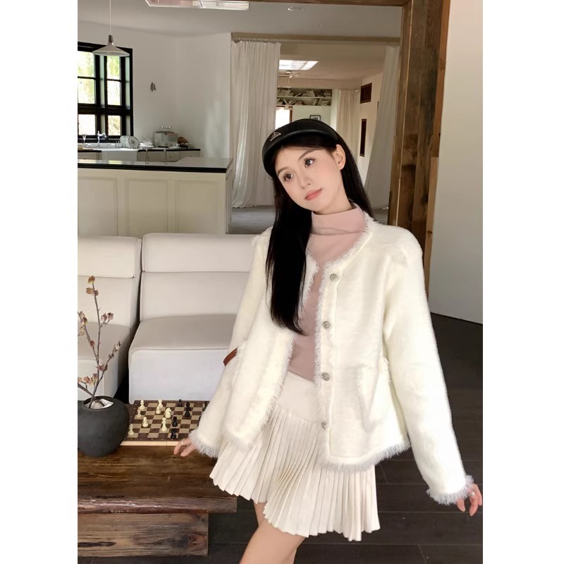 High quality #Tmall original quality high-end niche thickened imitation mink sweater jacket