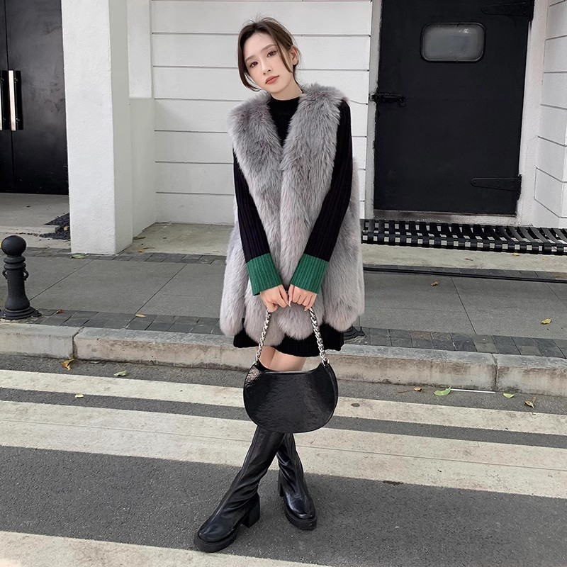 Half turtleneck knitted dress for women, autumn and winter bottoming skirt, loose sweater for small people, mid-length sweater skirt