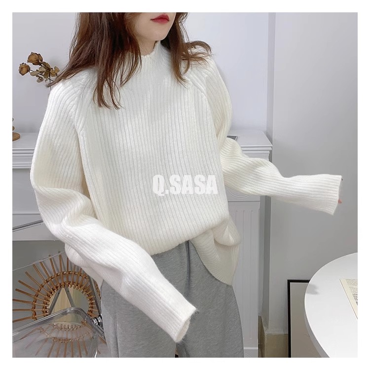 Turtleneck sweater women's pullover loose large size lazy style top thickened long-sleeved Korean style sweater new autumn and winter style