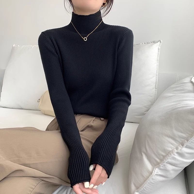 A large number of Tmall quality half turtleneck thickened bottoming sweaters women's long-sleeved bottoming shirt tops