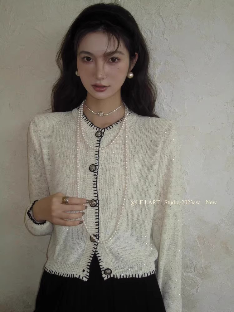 High experience points Tmall original quality #High-end sequined sweater sweater jacket for women