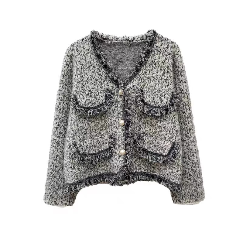 Large quantities of Tmall quality high-end mink velvet sweater Xiaoxiang celebrity style knitted cardigan jacket