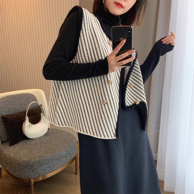 Tmall quality original quality high-end design small fragrance mink wool sweater coat knitted cardigan for women