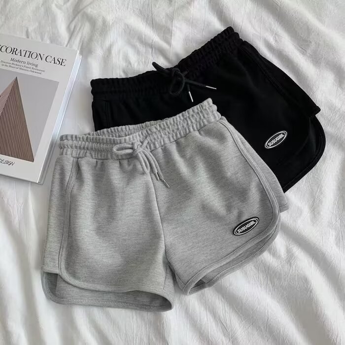 Can be returned and exchanged in second batch American high street sports shorts women's summer thin solid color pants trendy brand straight loose casual