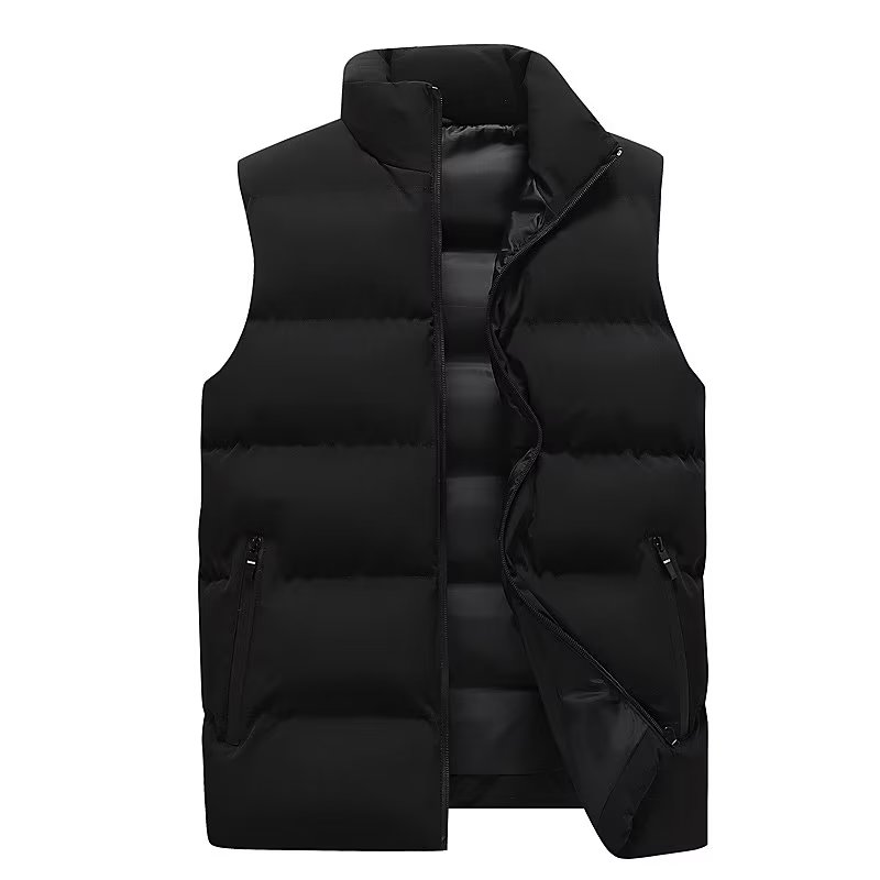 Can be returned and exchanged in second batch, autumn and winter cotton vest, solid color jacket, casual sports warm large size top