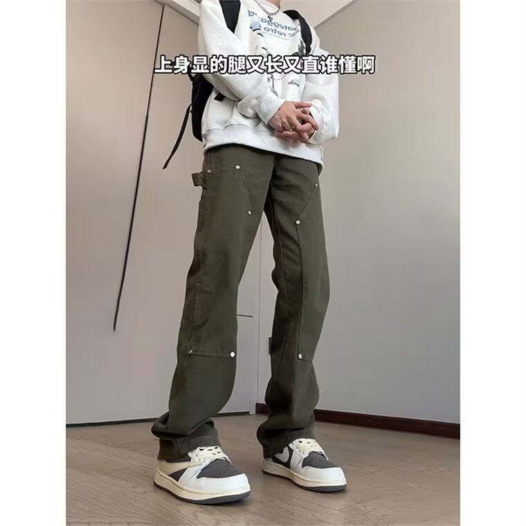 Versatile fashionable urban trend new trousers men's Japanese daily literary simple fashion temperament lazy jeans