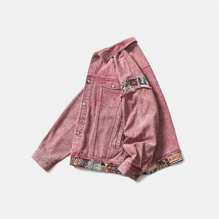 Hong Kong style weird girl short denim jacket women Korean style denim jacket trendy