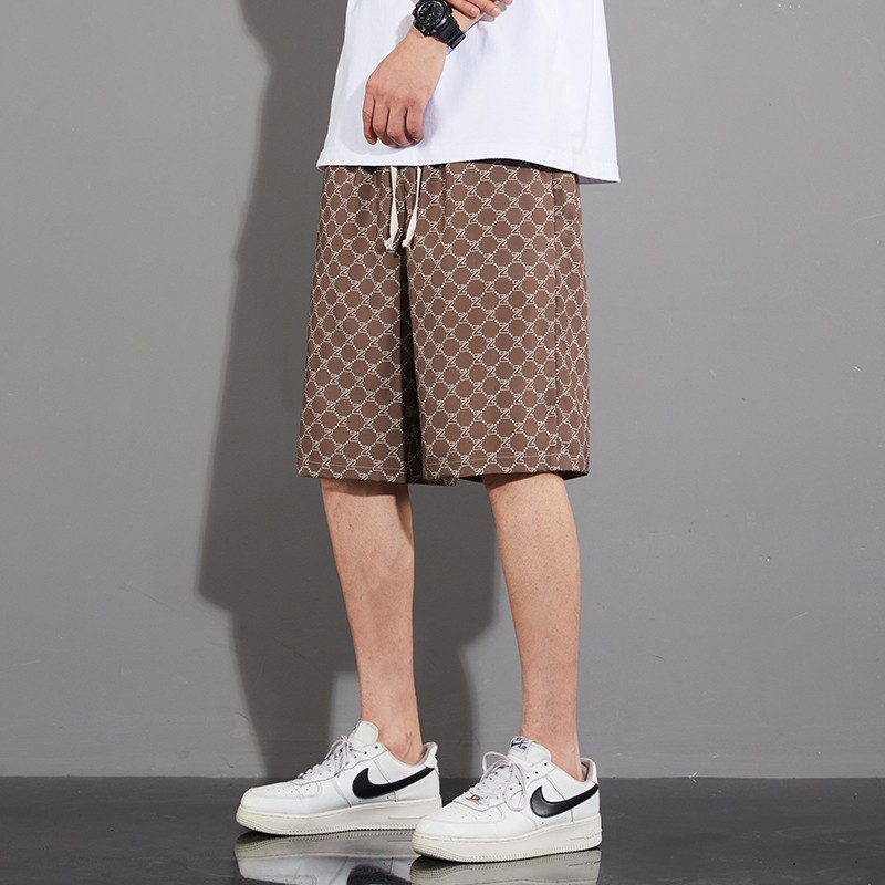 Men's casual shorts straight Korean style trendy summer thin men's mid-pants trendy brand five-point sweatpants