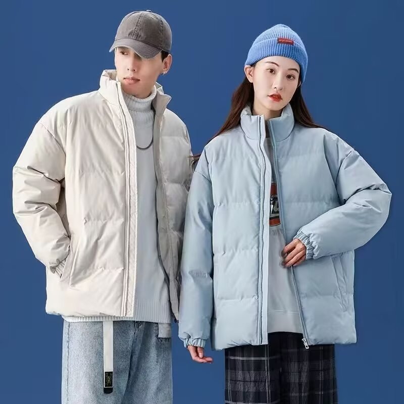 Can be returned or exchanged in second batch, new winter couple's cotton coat, thick bread coat, men's loose stand-up collar warm coat