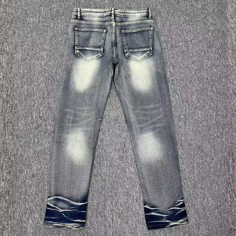 Can be returned and exchanged in two batches. Autumn high-quality retro blue jeans new personalized design men's casual and versatile style