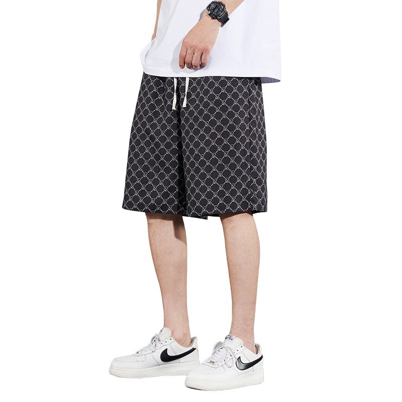 Men's casual shorts straight Korean style trendy summer thin men's mid-pants trendy brand five-point sweatpants