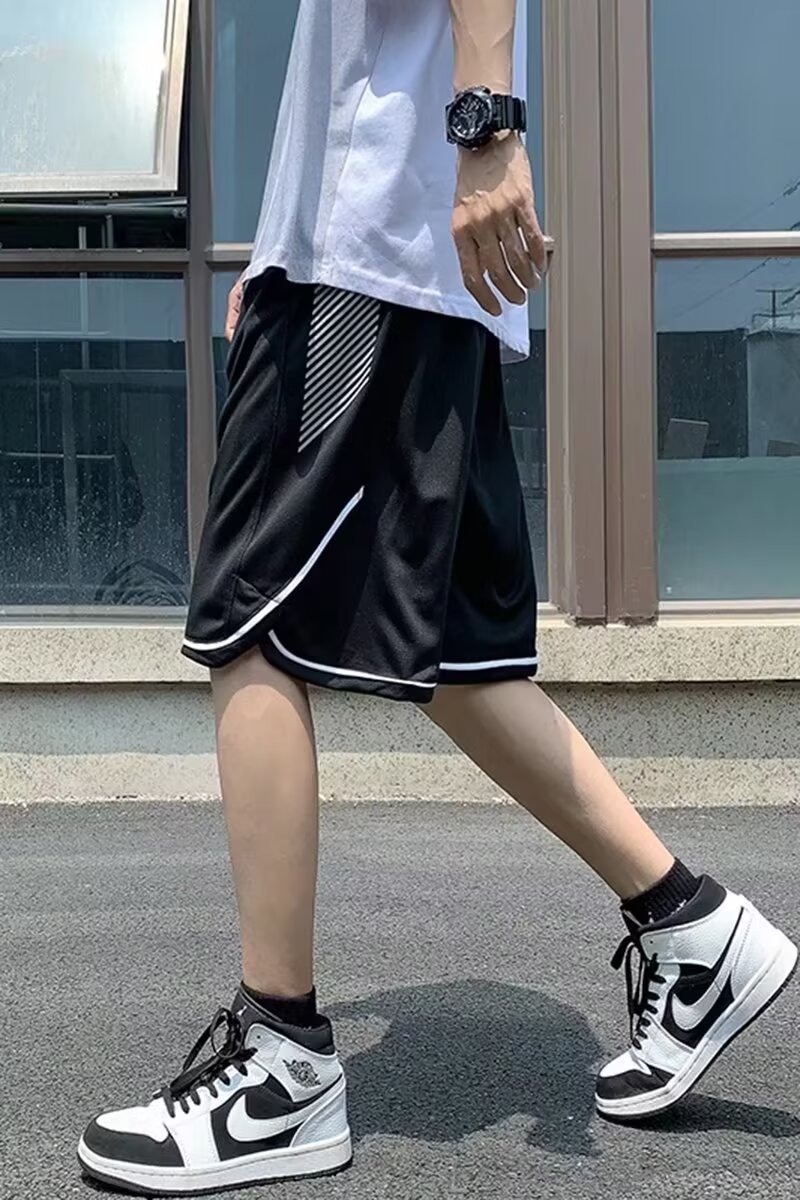 Basketball sweatpants men's 2024 summer new casual five-point pants students Korean style loose shorts