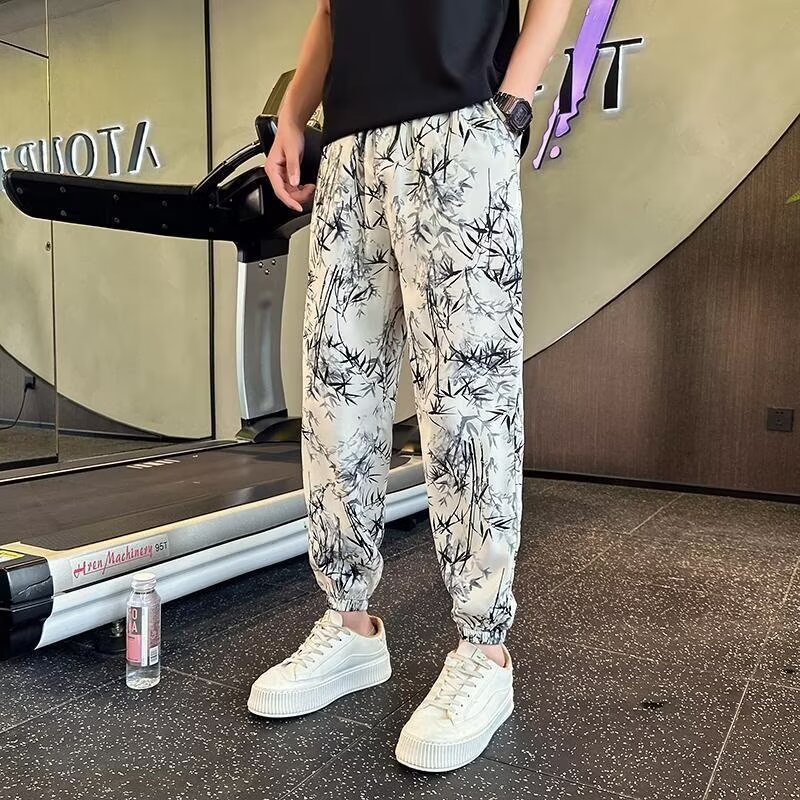 Can be returned and exchanged in second batch 2024 trendy men's leggings pants, versatile ins Hong Kong fashion straight casual pants