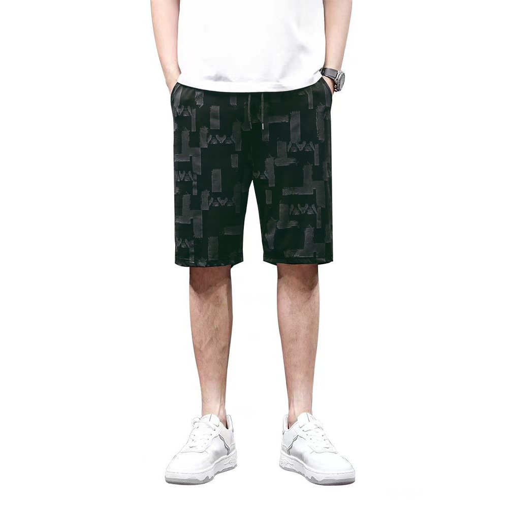 Summer casual shorts for men, loose, straight, trendy Korean style printed 5-point pants, trendy brand, versatile 5-point pants for men