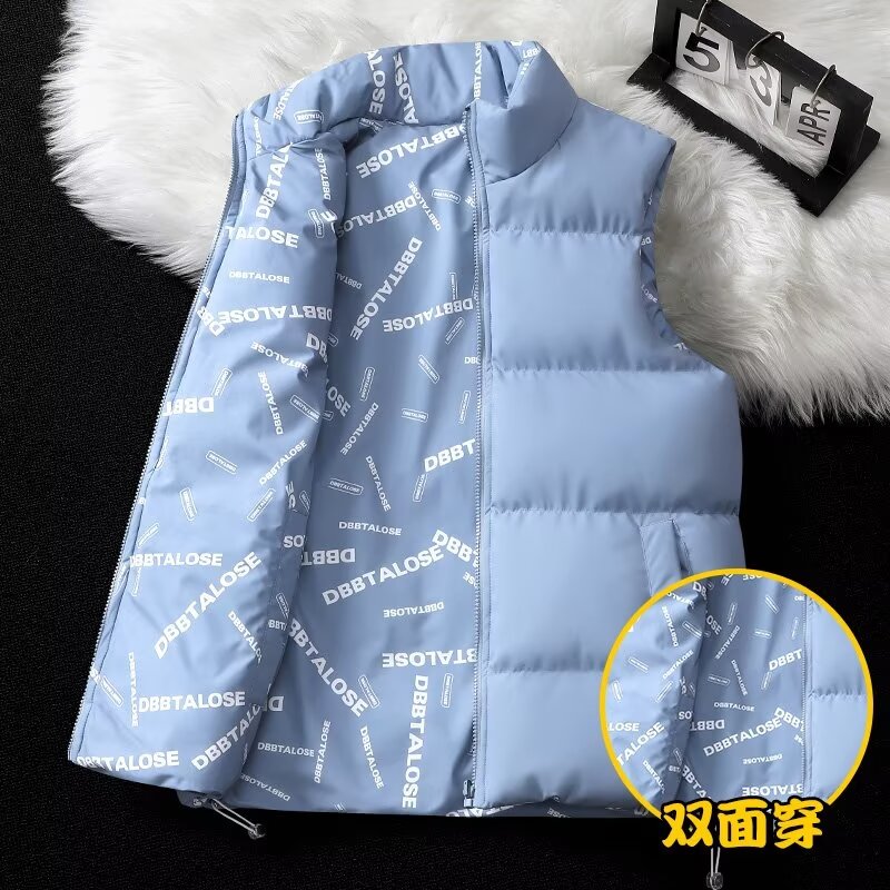 Can be returned and exchanged in second batch, new autumn and winter double-sided wearable warm vest, trendy niche design men's jacket