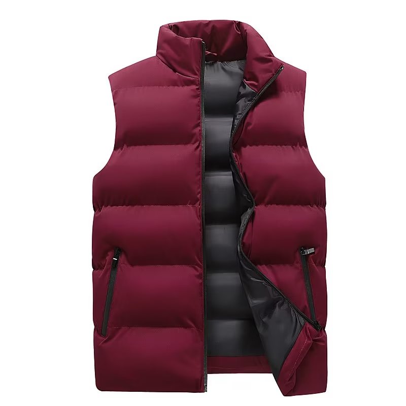 Can be returned and exchanged in second batch, autumn and winter cotton vest, solid color jacket, casual sports warm large size top