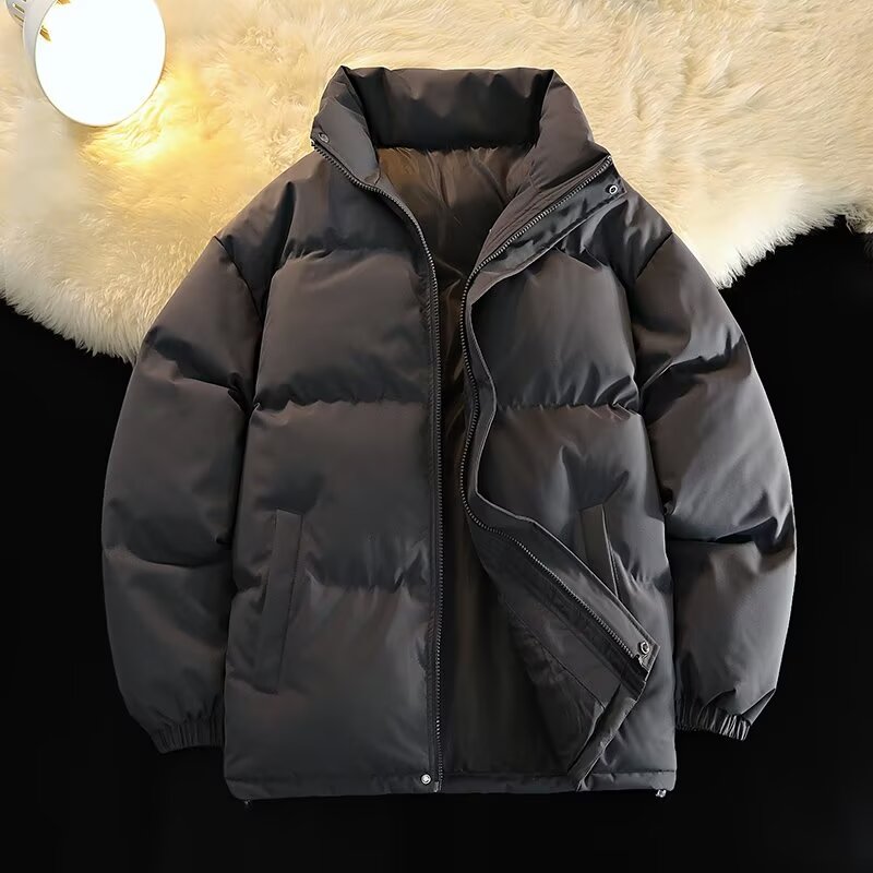 Can be returned or exchanged in second batch. Winter warm new trendy brand loose stand-up collar cotton jacket thickened cotton coat couple style jacket