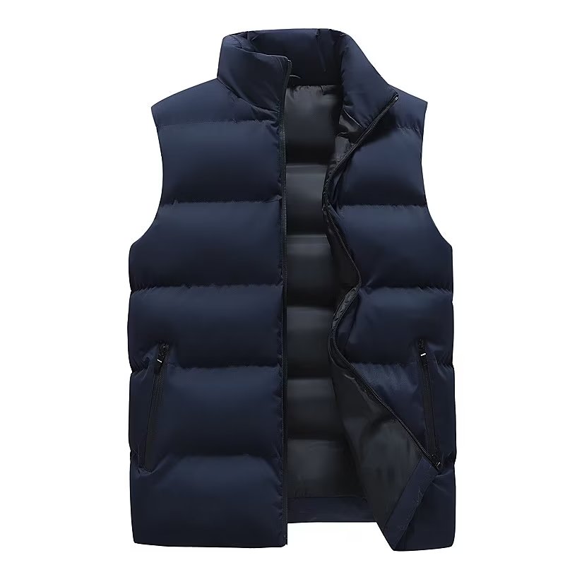 Can be returned and exchanged in second batch, autumn and winter cotton vest, solid color jacket, casual sports warm large size top