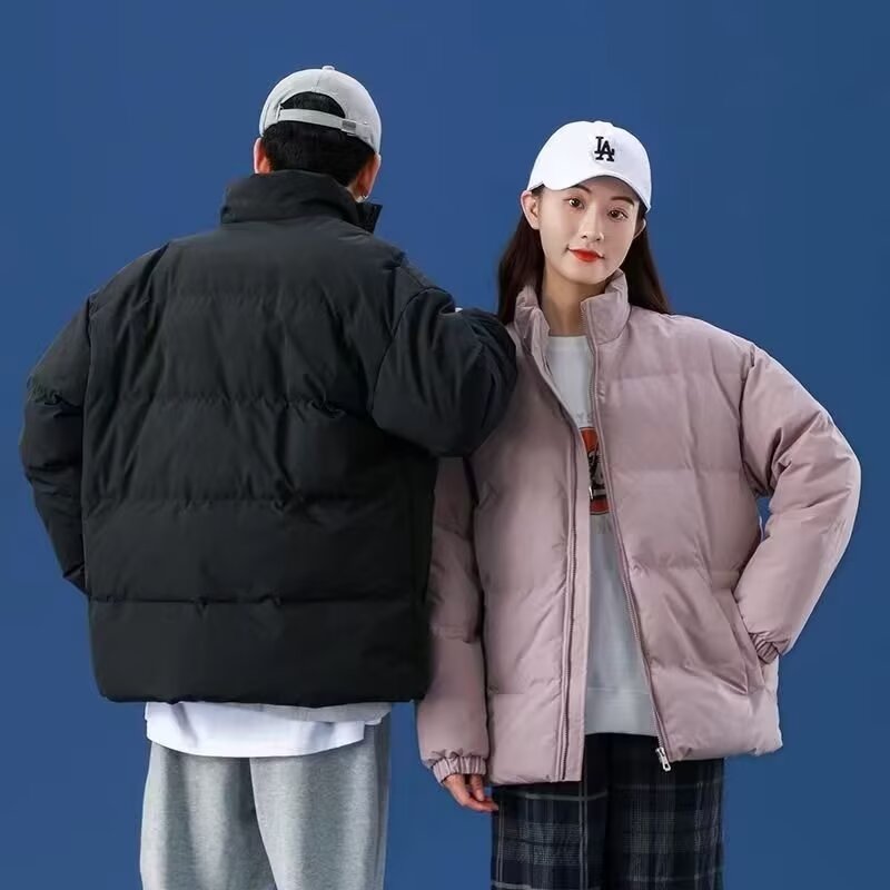 Can be returned or exchanged in second batch, new winter couple's cotton coat, thick bread coat, men's loose stand-up collar warm coat