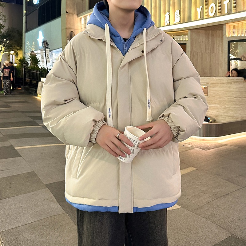 Can be returned and exchanged in second batch. Winter thick hooded cotton coat in different colors, Klein blue bright color, personalized and trendy thick coat