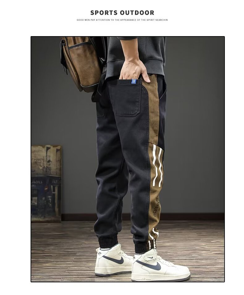 Can be returned and exchanged in second batch, versatile casual pants for men, loose straight casual pants, men's leggings pants, Hong Kong fashion men's pants