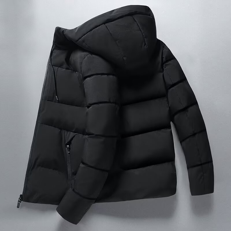 Can be returned or exchanged in second batch. Autumn and winter new hooded cotton coat men's jacket, thickened, warm, handsome, casual and loose style.