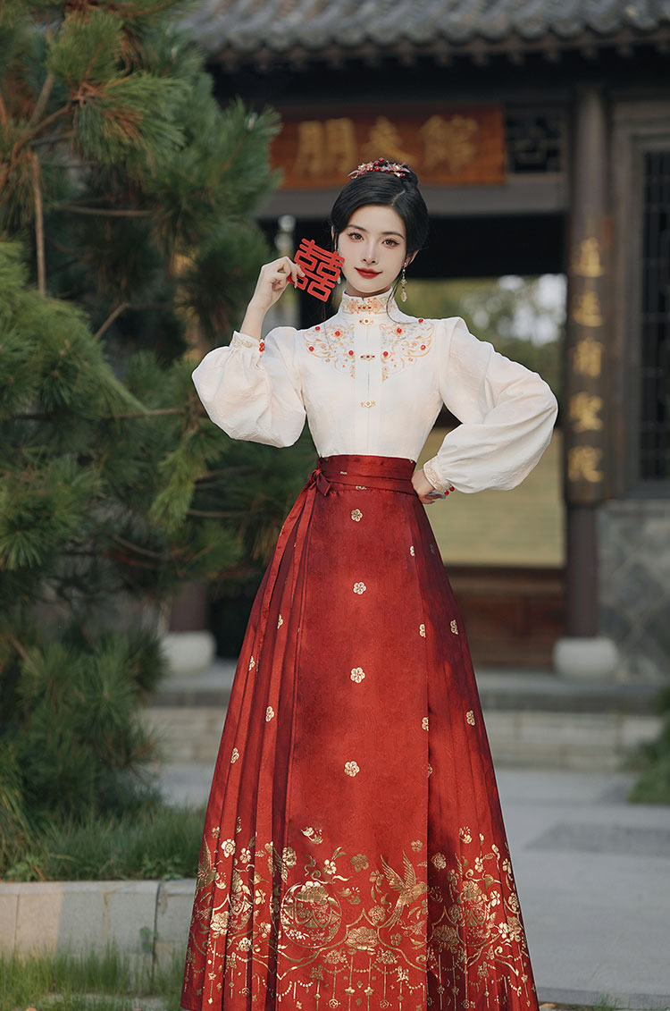 新中式红色马面裙结婚敬酒服套装国风改良汉服成人女 