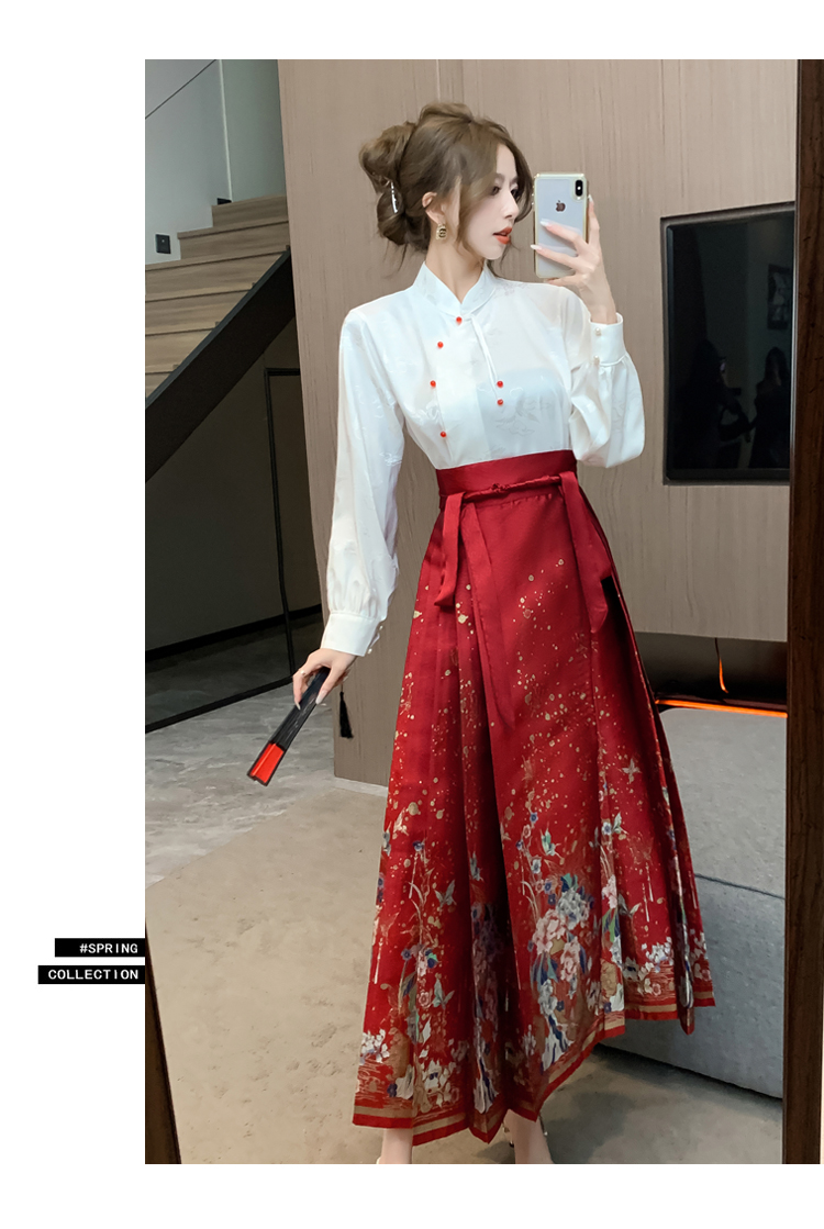 新中式酒红色新娘敬酒服新款汉服旗袍改良织金马面裙国风复古套装