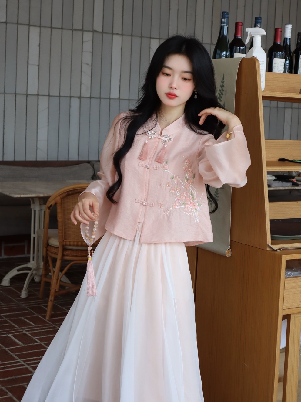新中式汉服女装两件套夏季2024新款中国风复古旗袍穿搭长裙套装 