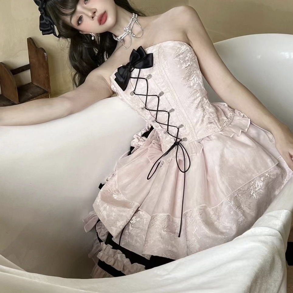 法式重工洛丽塔lolita蓬蓬公主裙甜美超仙森系洋装连衣裙 
